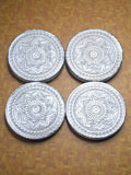 Sigaram 4x4 Inch Silver Plated Wooden Round Chowki/Patli For Home Pooja Decor K5211
