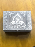 Sigaram 6x4 Inch Silver Plated Wooden Pooja Box For Home Pooja Box K5216