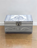 Sigaram 6x4 Inch Silver Plated Wooden Pooja Box For Home Pooja Box K5216