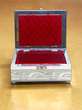 Sigaram 7x5 Inch Silver Plated Wooden Pooja Box For Home Pooja Box K5217