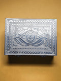 Sigaram 6x9 Inch Silver Plated Wooden Pooja Box For Home Pooja Box K5218