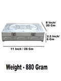 Sigaram 11x8 Inch Silver Plated Wooden Pooja Box For Home Pooja Box K5220