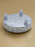 Sigaram 3x3 Inch Silver Plated Round Patli / Chowki for Home Pooja Decor K5221