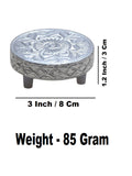 Sigaram 3x3 Inch Silver Plated Round Patli / Chowki for Home Pooja Decor K5221