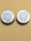 Sigaram 3x3 Inch Silver Plated Round Patli / Chowki for Home Pooja Decor K5222