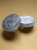 Sigaram 3x3 Inch Silver Plated Round Patli / Chowki for Home Pooja Decor K5222