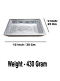 Sigaram 12x9 Inch Silver Plated Pooja Tray For Home & Wedding Functions K5225