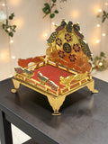Sigaram 5 x 4 Inch Metal Gold Simhasan for Home & Mandir Pooja Decor K5227