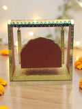 Sigaram Wooden Peacock Meenakari Pooja Jhula – Gold Finish Decorative Swing K5228
