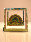 Sigaram Wooden Peacock Meenakari Pooja Jhula – Gold Finish Decorative Swing K5228