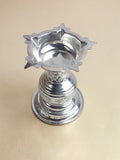 Sigaram 4.5 Inch Silver Plated Design Star Diya for Home & Temple Pooja Decor K5229