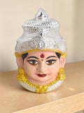 Sigaram 8 Inch Silver Plated Lakshmi Face Mukoot for Home & Varalakshmi Festival K5231