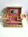 Sigaram 11x8 Inch Gold Plated Wooden Zaveri Jewellery Storage Box K5221