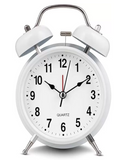 White Color 9 X 12Cm Analog Table Clock K3090