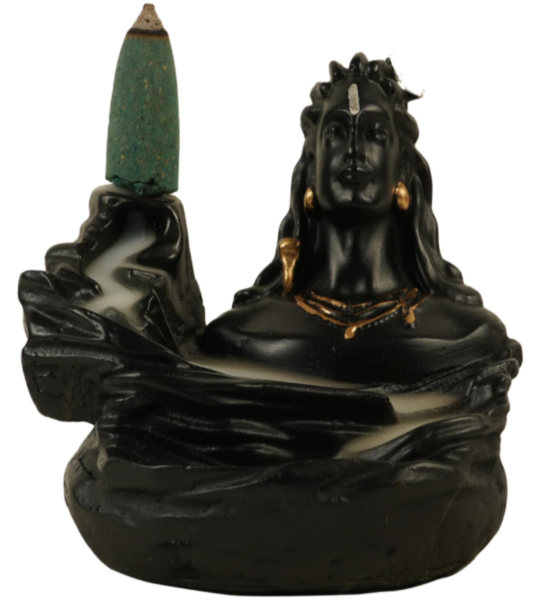 4X3 Inch Adiyogi Fog Backflow Scented Cone Burner for Home Puja Decor K4217