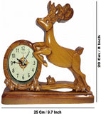 Analog Yellow Color Deer Table Clock K3921