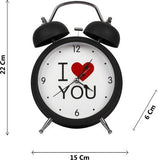Black Color 13 X 20Cm Analog Table Clock K3082