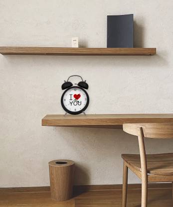 Black Color 13 X 20Cm Analog Table Clock K3082