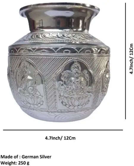 Sigaram Antique German Silver Ashtalakshmi Kalash For Festival Decoration and Office K4297