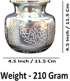 Sigaram Silver Plated 4.5 Inch Plain Flower Kalash for Home Pooja Decore K4831