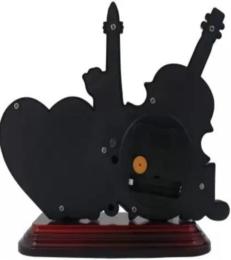 Guiter Effile Tower Photo Frame with Red Wood Finish Table Clock