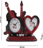 Guiter Effile Tower Photo Frame with Red Wood Finish Table Clock