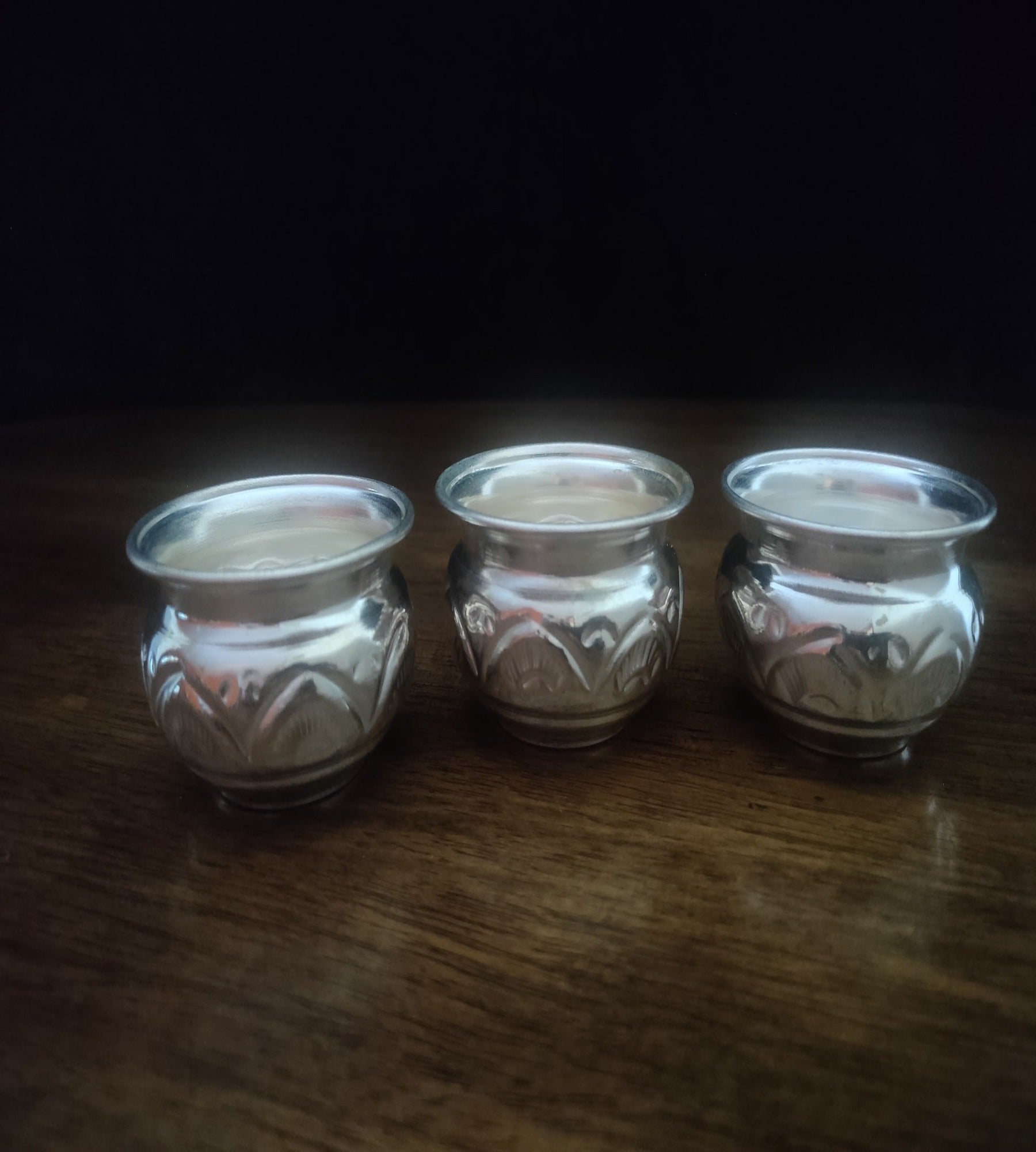 Sigaram German Silver Pooja Thali Cups For Home or Festival Decoration, Office and Return Gift K2525