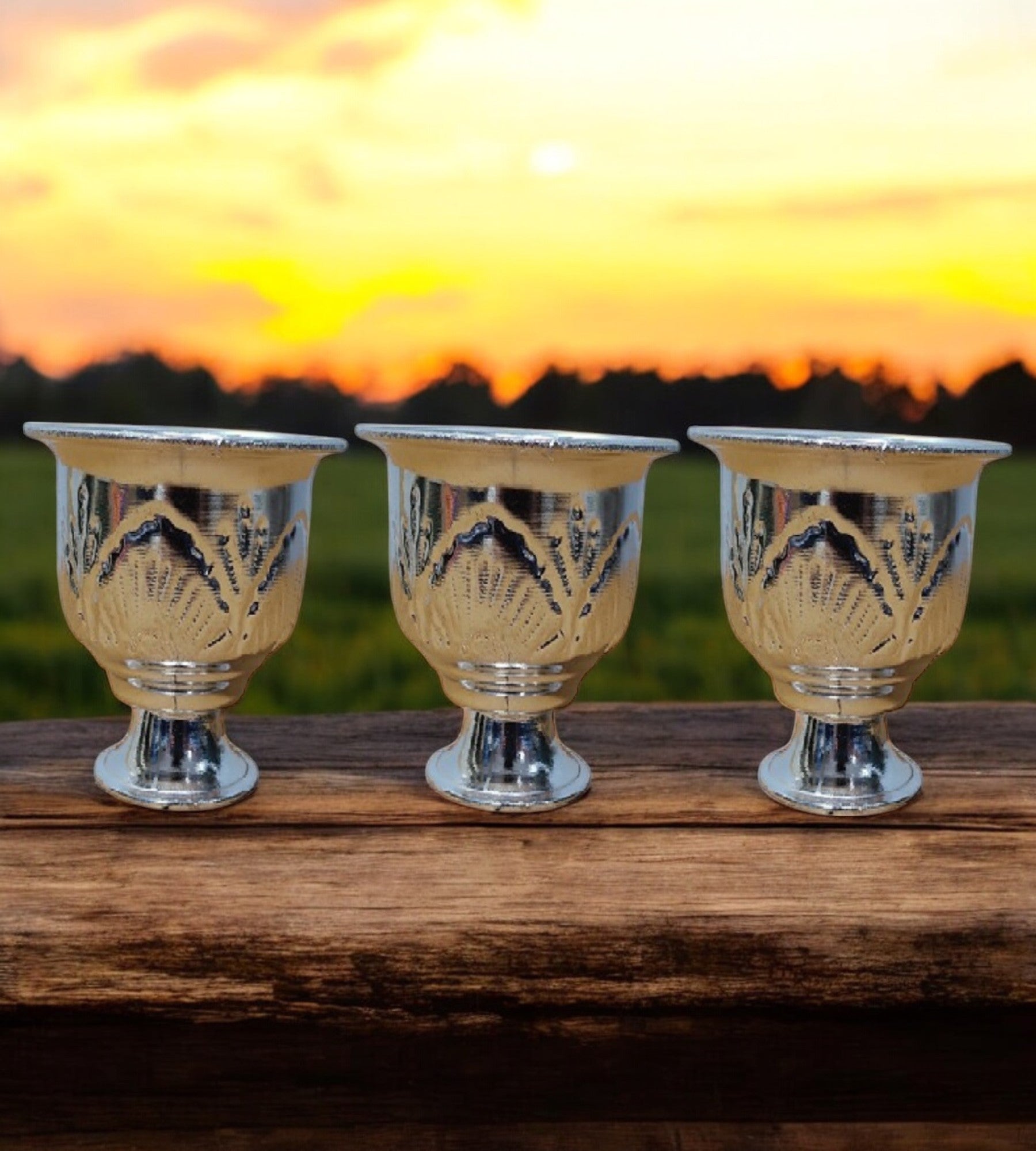 Sigaram German Silver Pooja Thali Cups For Home or Festival Decoration, Office and Return Gift K2530