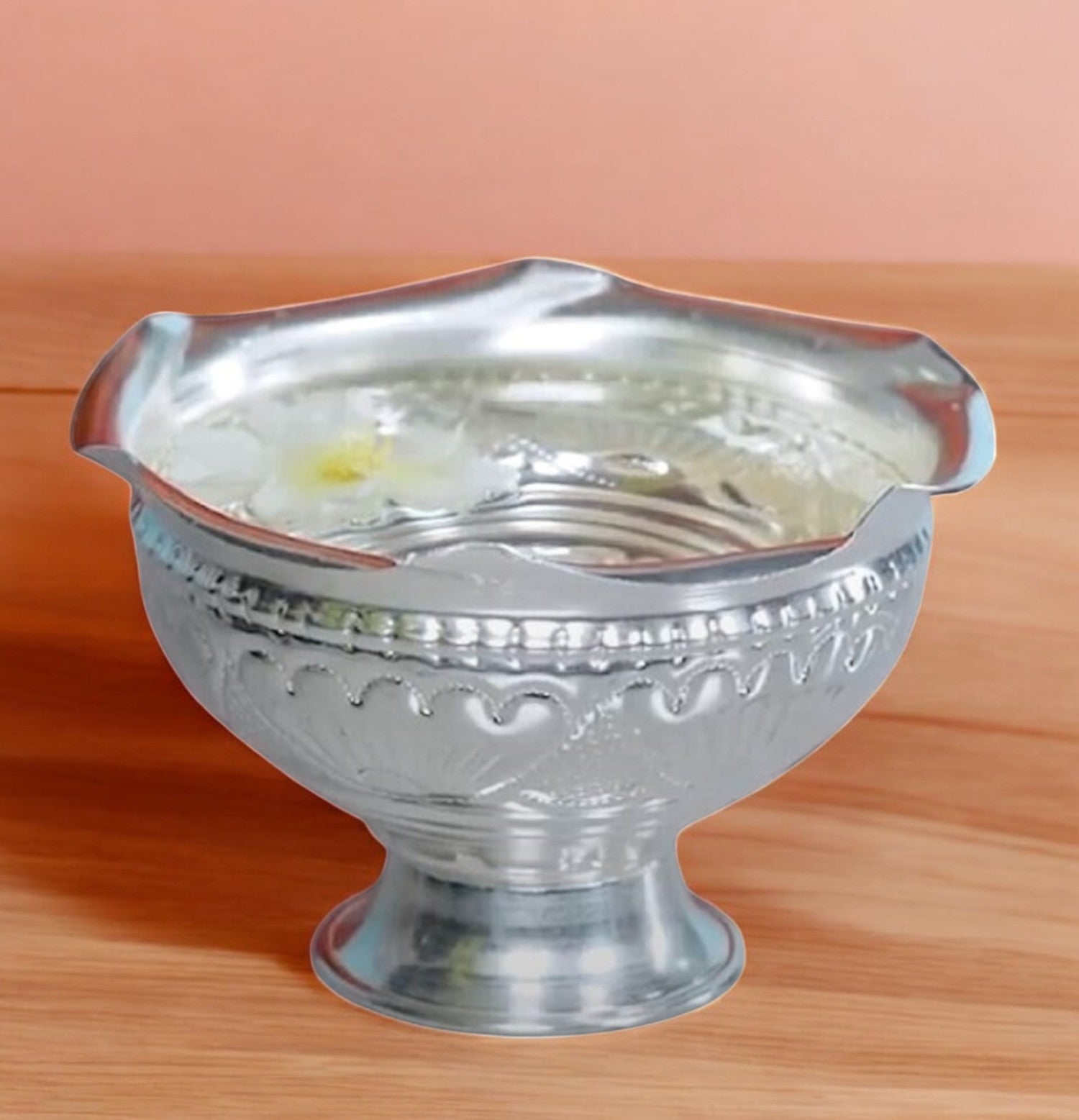 Sigaram German Silver Pooja Basket, Flower Basket, Fruit basket For Pooja Thali, Festival Decoration and Office K2564