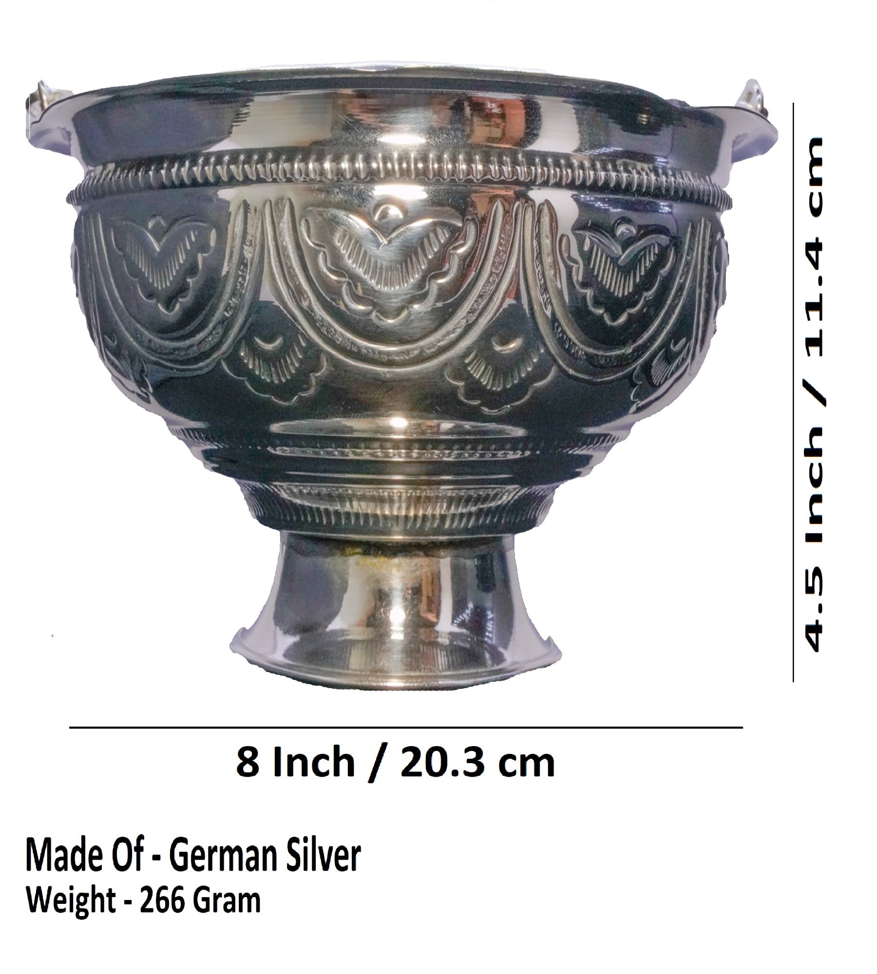 Sigaram German Silver Pooja Flower Basket For Home Pooja Decore K2566