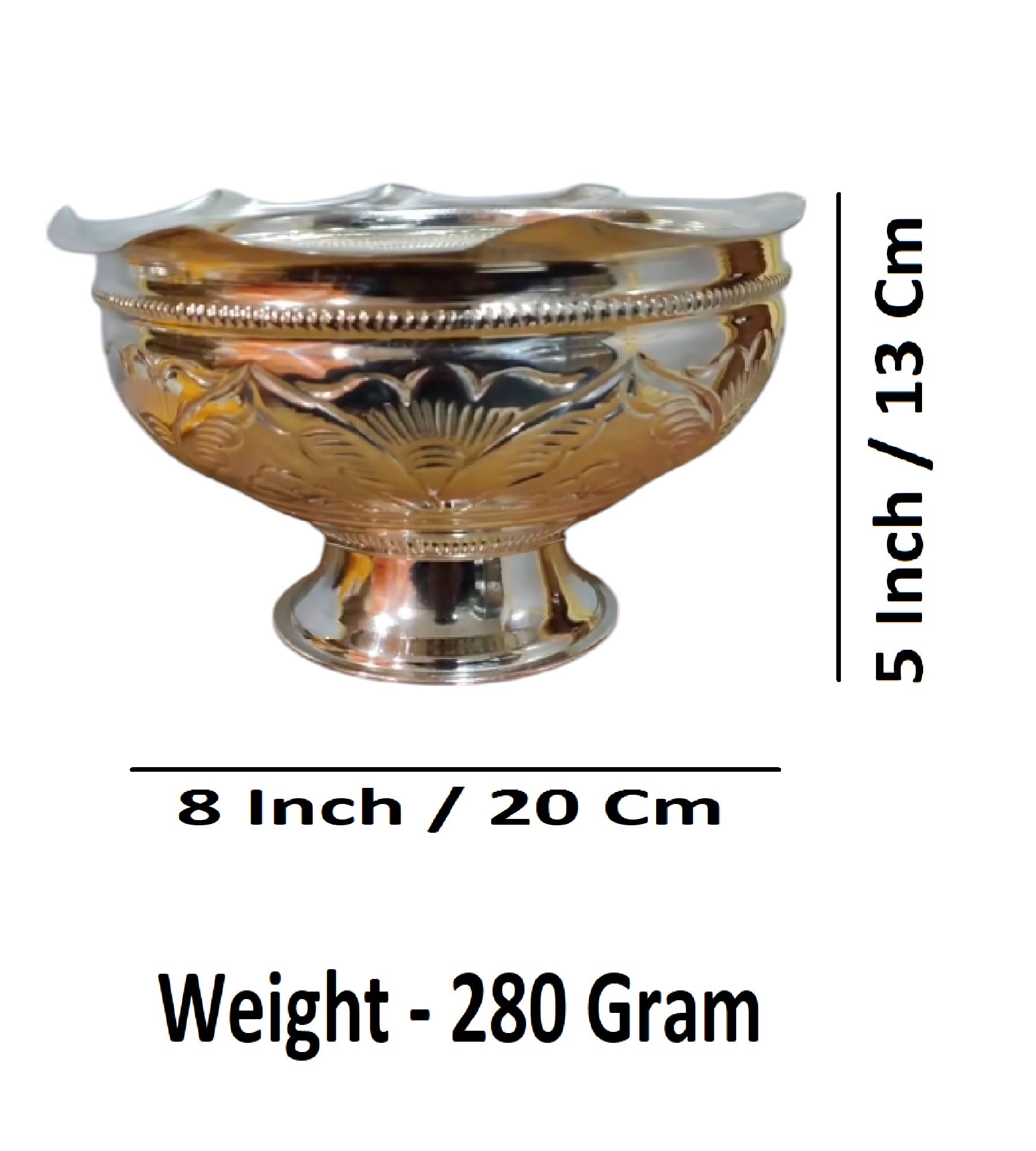 Sigaram German Silver Pooja Basket, Flower Basket, Fruit basket For Pooja Thali, Festival Decoration and Office K2568