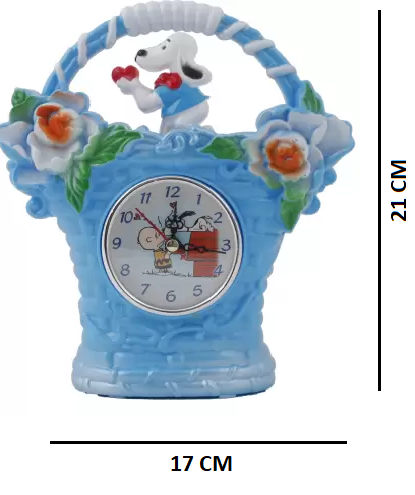 Blue Color 17 X 21Cm Analog Table Clock K3075