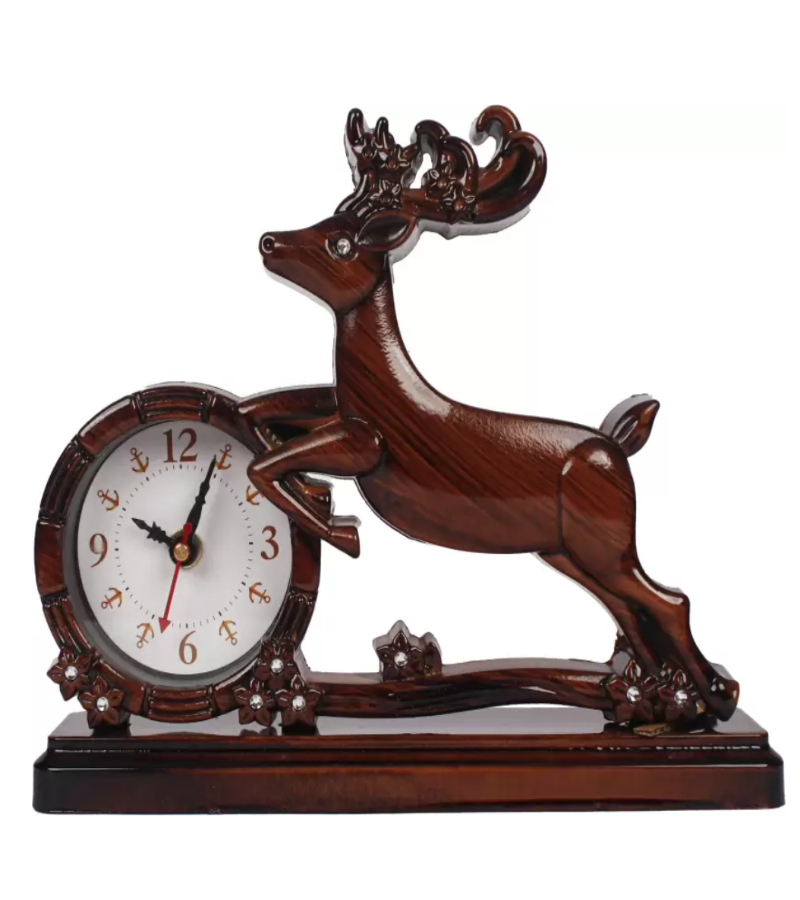 Analog Biscuit Color Deer Table Clock K3923