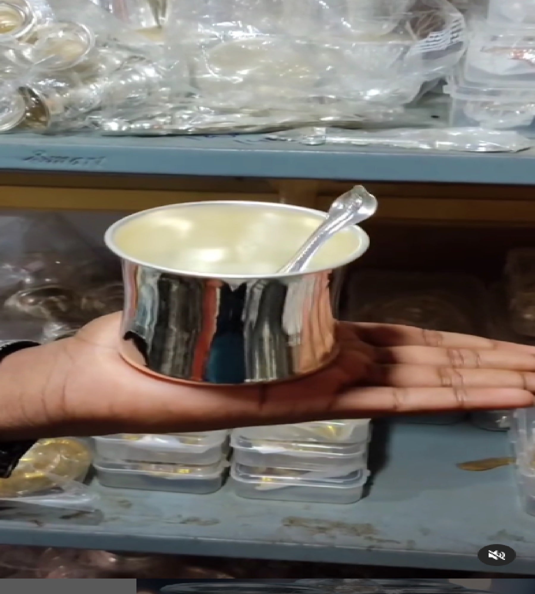 Sigaram German Silver Panch Patre With Pooja Hand For Home Pooja Festival Decor K3975