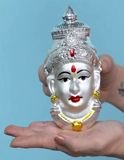Sigaram 6X3.5 Inch Silver Plated Lakshmi Face Mukoot for Vara Mahalakshmi Festival K4121