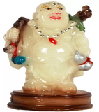 Radium Laughing Buddha - Happy Man - will shine in the dark as radium best suited for Home, Office and Car Dashboard - K412