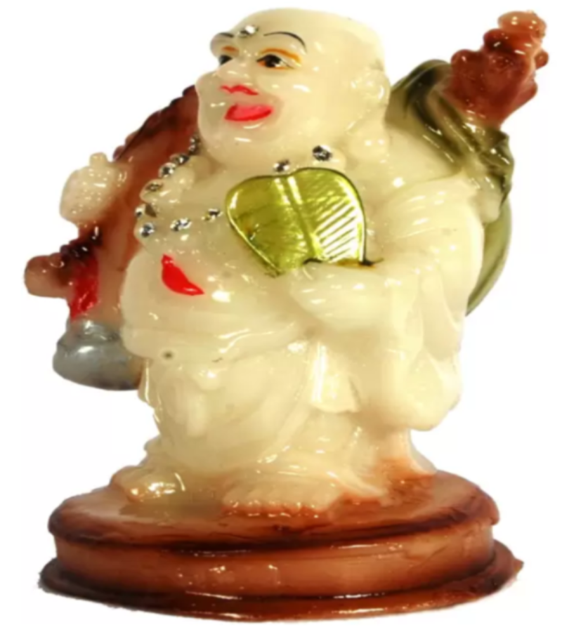 Radium Laughing Buddha - Happy Man - will shine in the dark as radium best suited for Home, Office and Car Dashboard - K413