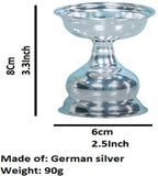 Sigaram 8X6 Cm Deepa Made by Pure German Silver For Pooja K4131