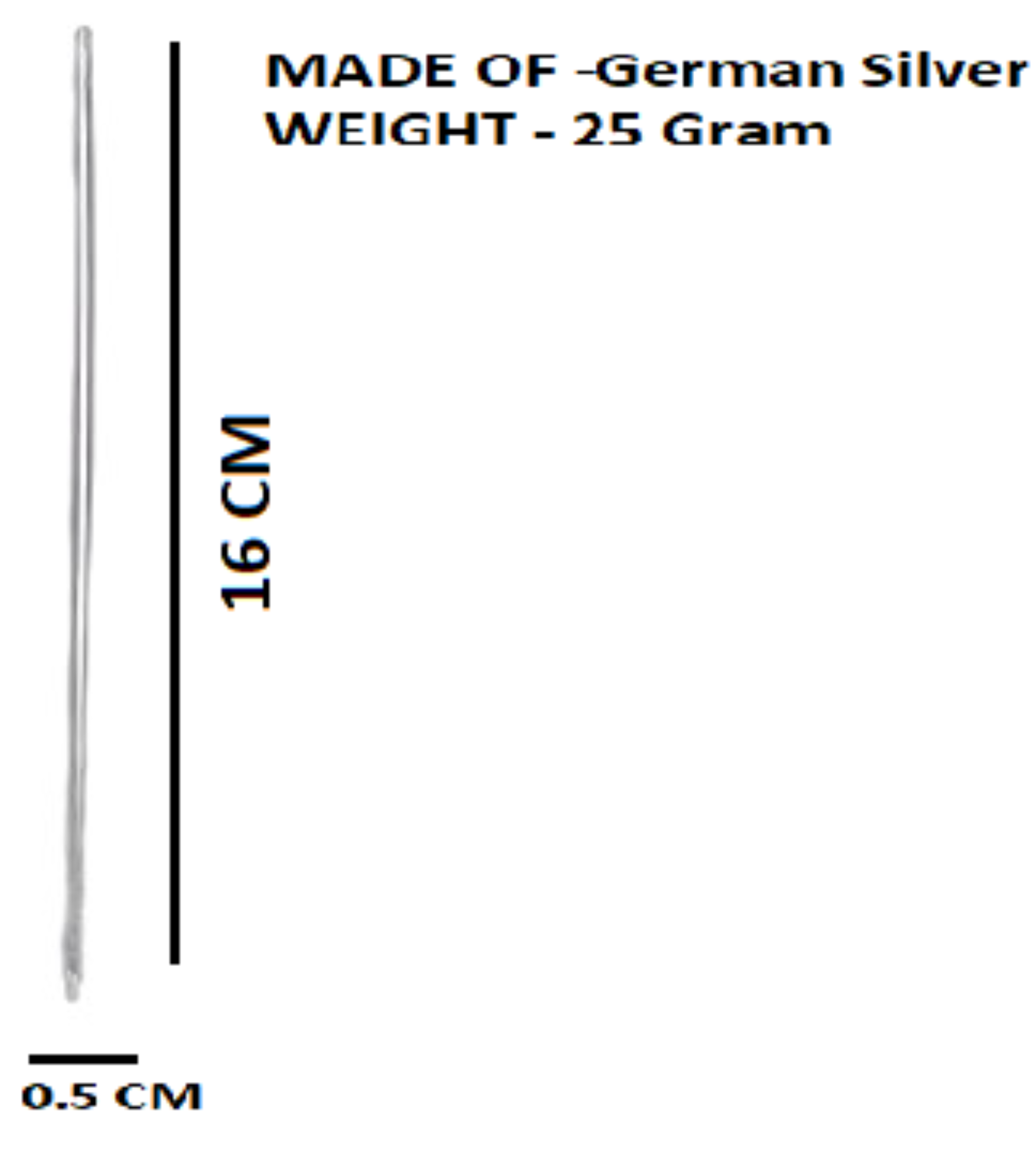 10 Inch German silver Plain Stick, For Kalash Decoration