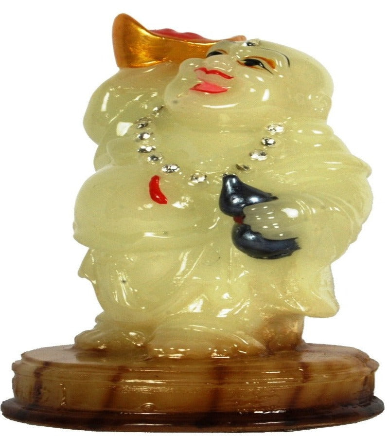Radium Laughing Buddha - Happy Man - will shine in the dark as radium best suited for Home, Office and Car Dashboard - K415