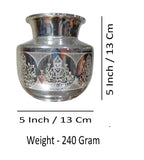 Sigaram 5X5 Inch Asta Lakshmi Floral Design On Plain Kalash for Pooja Decor K4142