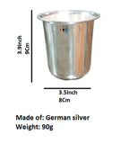 3.5 Inch German Silver Plain Glass for Serving or pooja K4144
