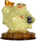 Radium Laughing Buddha - Happy Man - will shine in the dark as radium best suited for Home, Office and Car Dashboard - K415