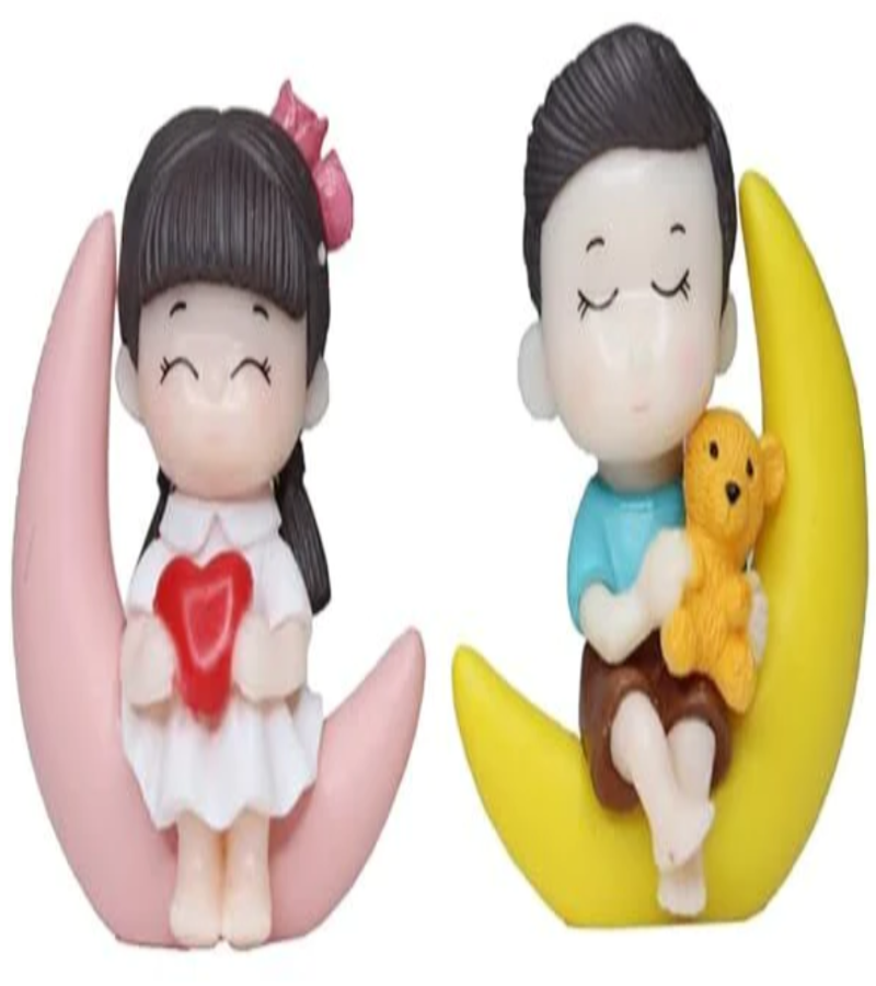 Cute Babys Sit on Moon Figurin Miniature Showpiece Statue For Gift,Lovers K4250