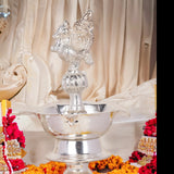 Sigaram 11 Inch Diya Made By Pure German Silver For Home Pooja Decor K4328