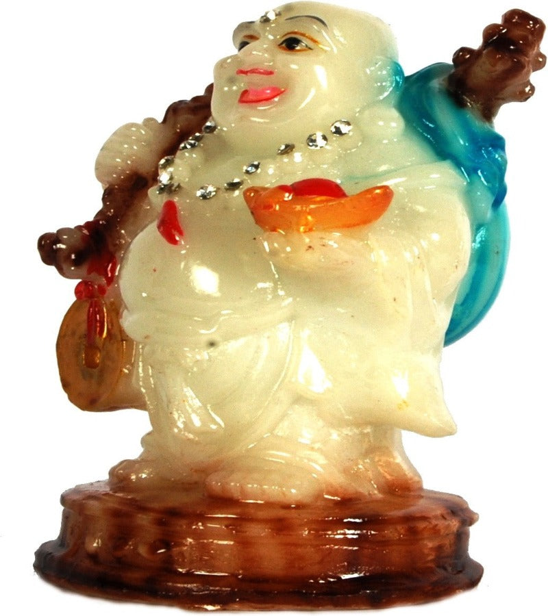 Radium Laughing Buddha - Happy Man - will shine in the dark as radium best suited for Home, Office and Car Dashboard - K435