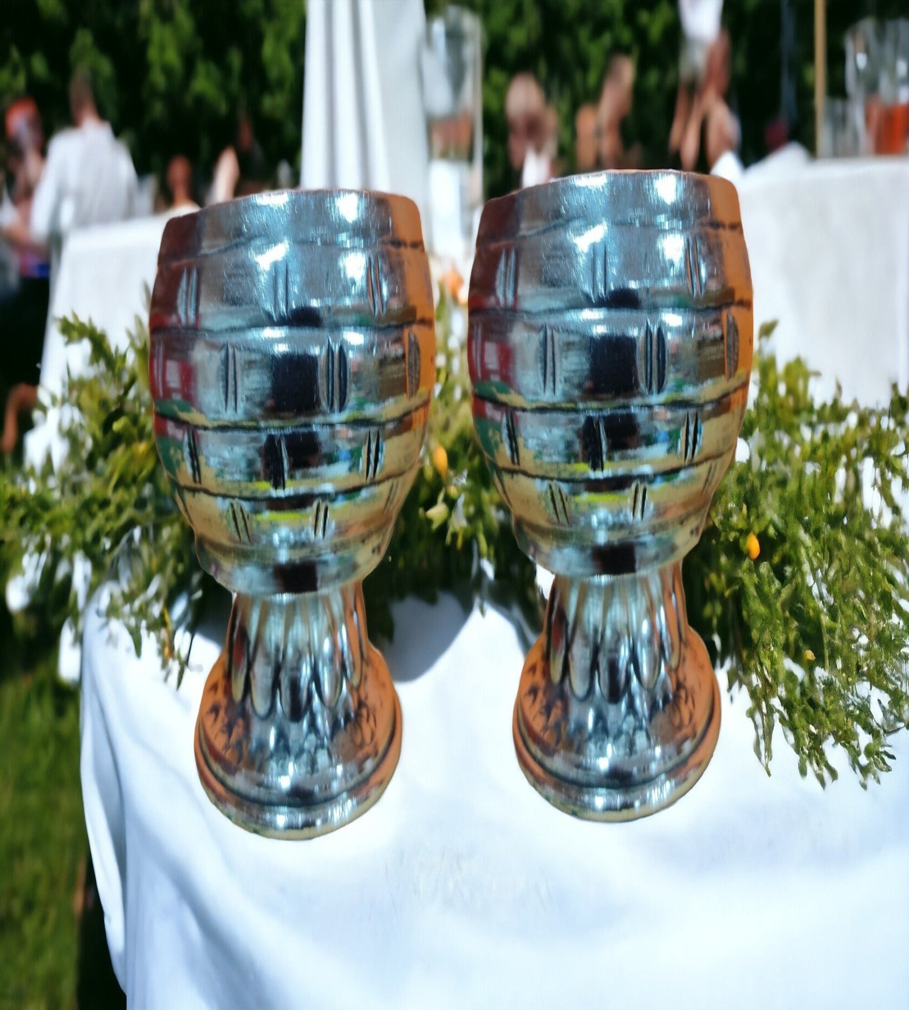 Sigaram Antique German Silver Kum Kum Cup With Lay For Home Pooja Decor K4383