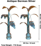 Sigaram 16 Inch Antique German Silver Banana Tree and Leaves For Home Pooja Decor K4402
