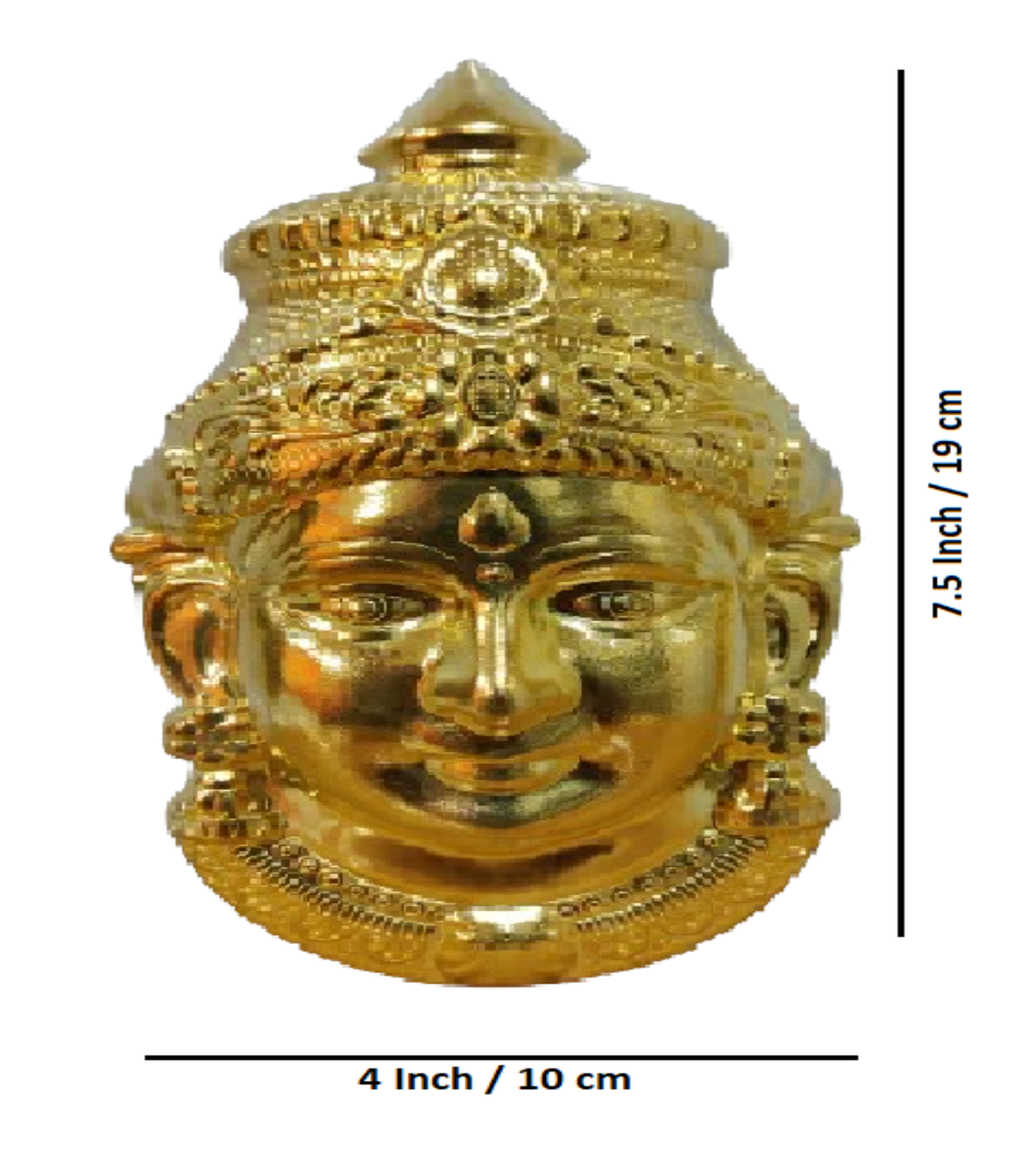 Sigaram 7.5x4 Inch German Silver Lakshmi Face Mukoot For Vara Mahalakshmi Festival K4413