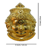 Sigaram 7.5x4 Inch German Silver Lakshmi Face Mukoot For Vara Mahalakshmi Festival K4413